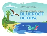 Lana meets Luby, a blue-footed booby.